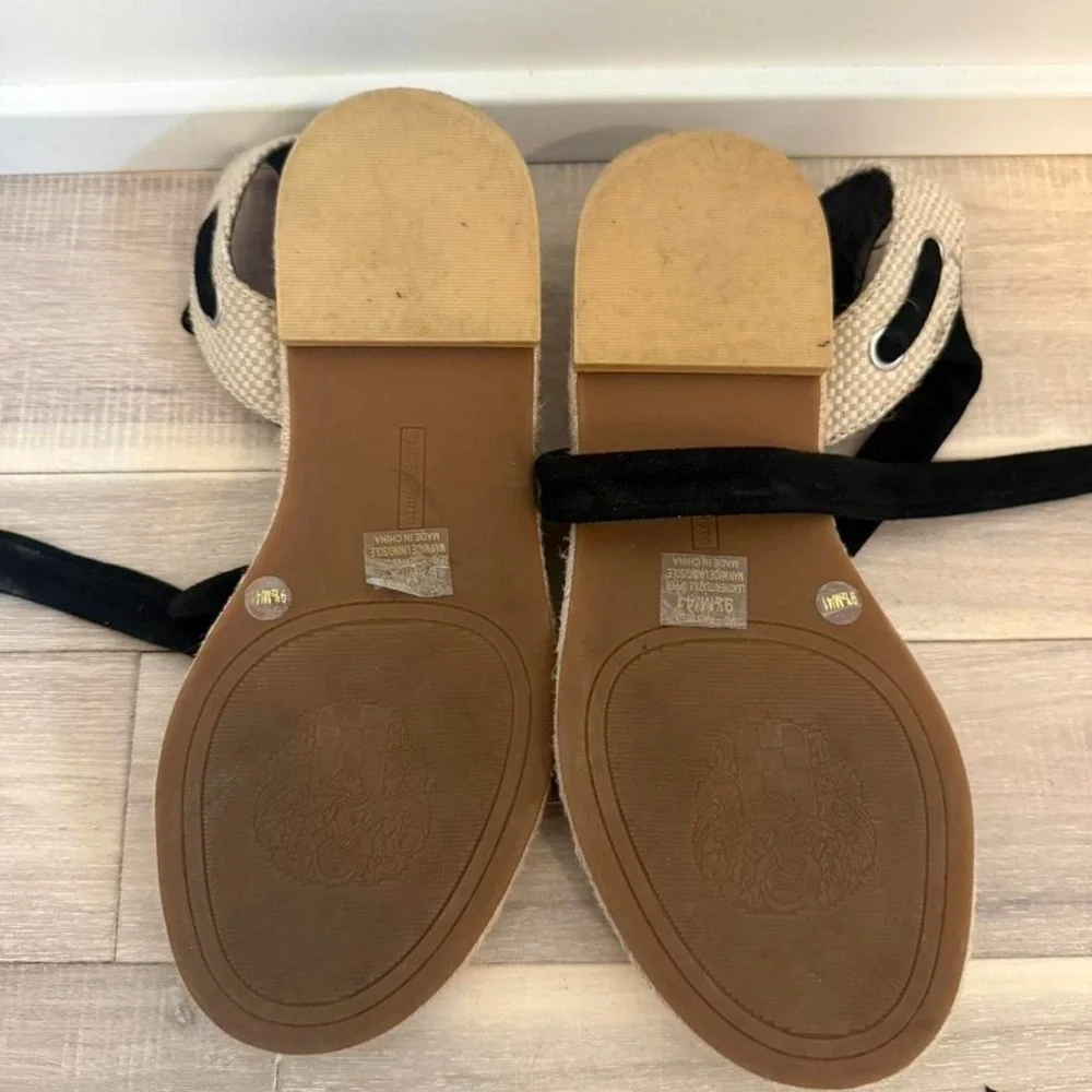 Vince Camuto black espadrille sandals Sz 9-5 #summer #flats